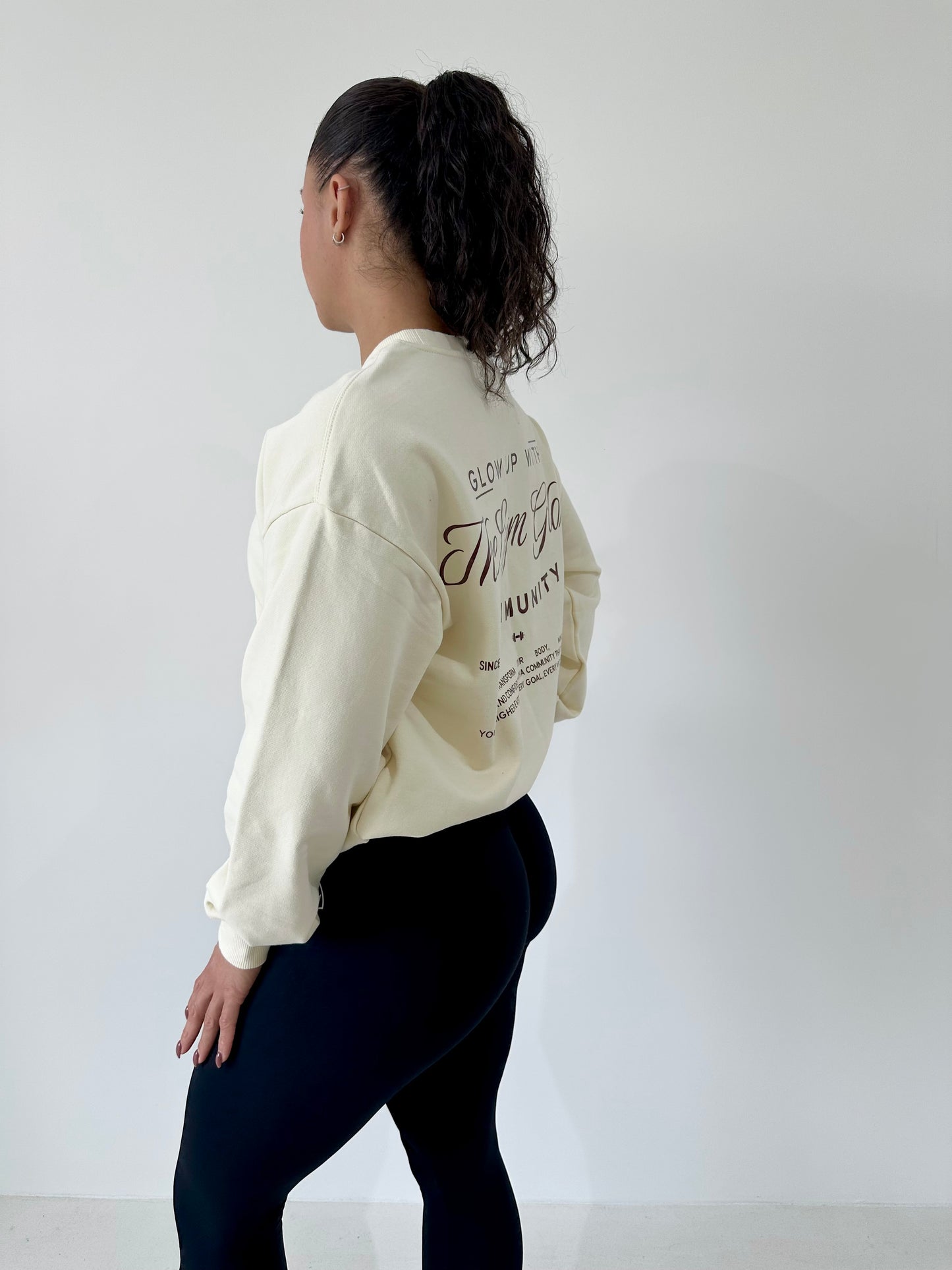 Sweat-shirt GLOW - blanc cassé/brun