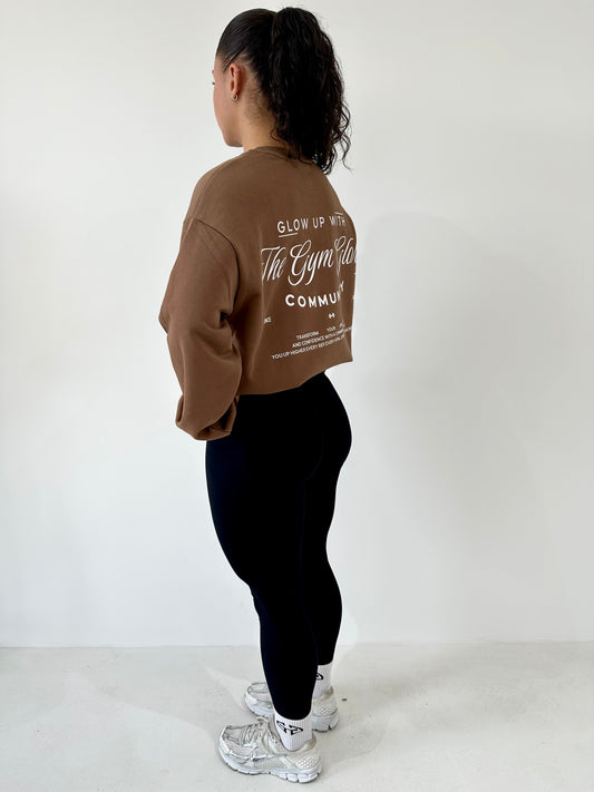 Sweat-shirt GLOW - brun/blanc