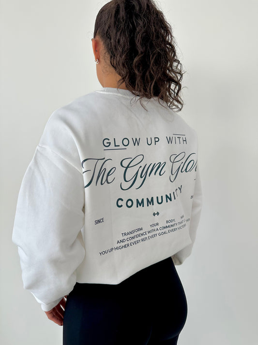 Sweat-shirt GLOW - blanc/vert