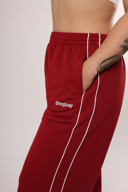 Pantalon de jogging - Wide Leg - Rouge