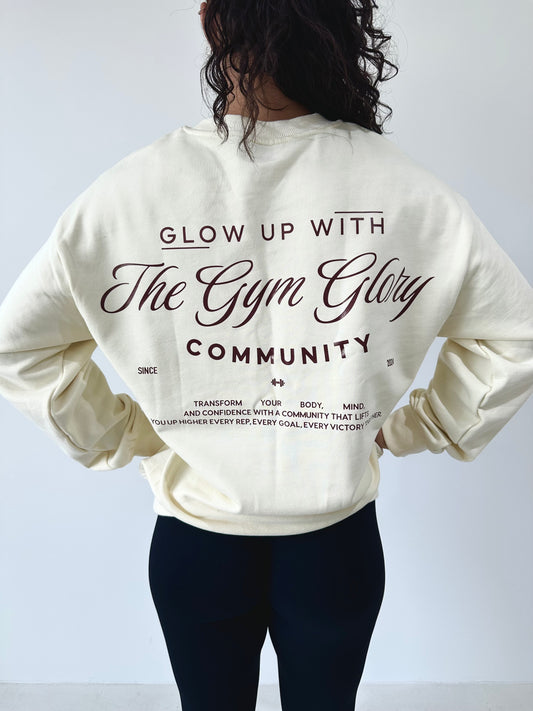 Sweat-shirt GLOW - blanc cassé/brun