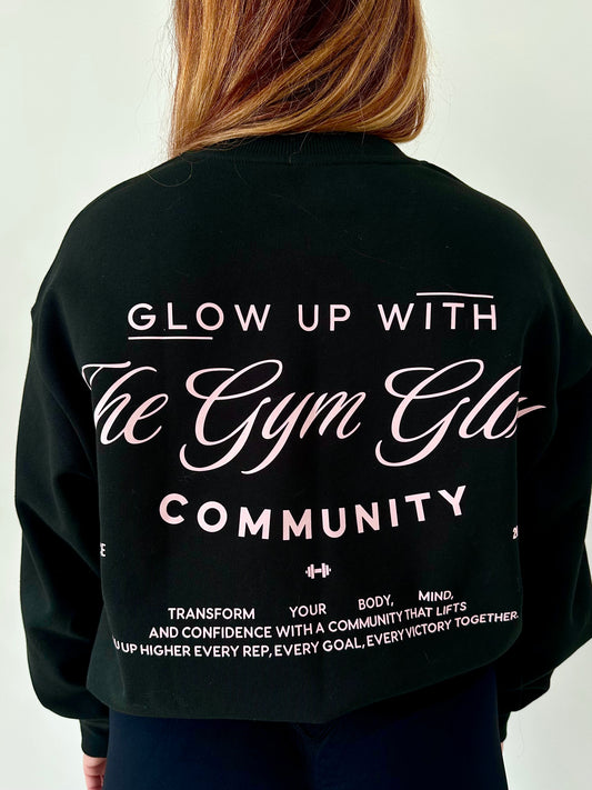 Sweat-shirt GLOW - noir/rose