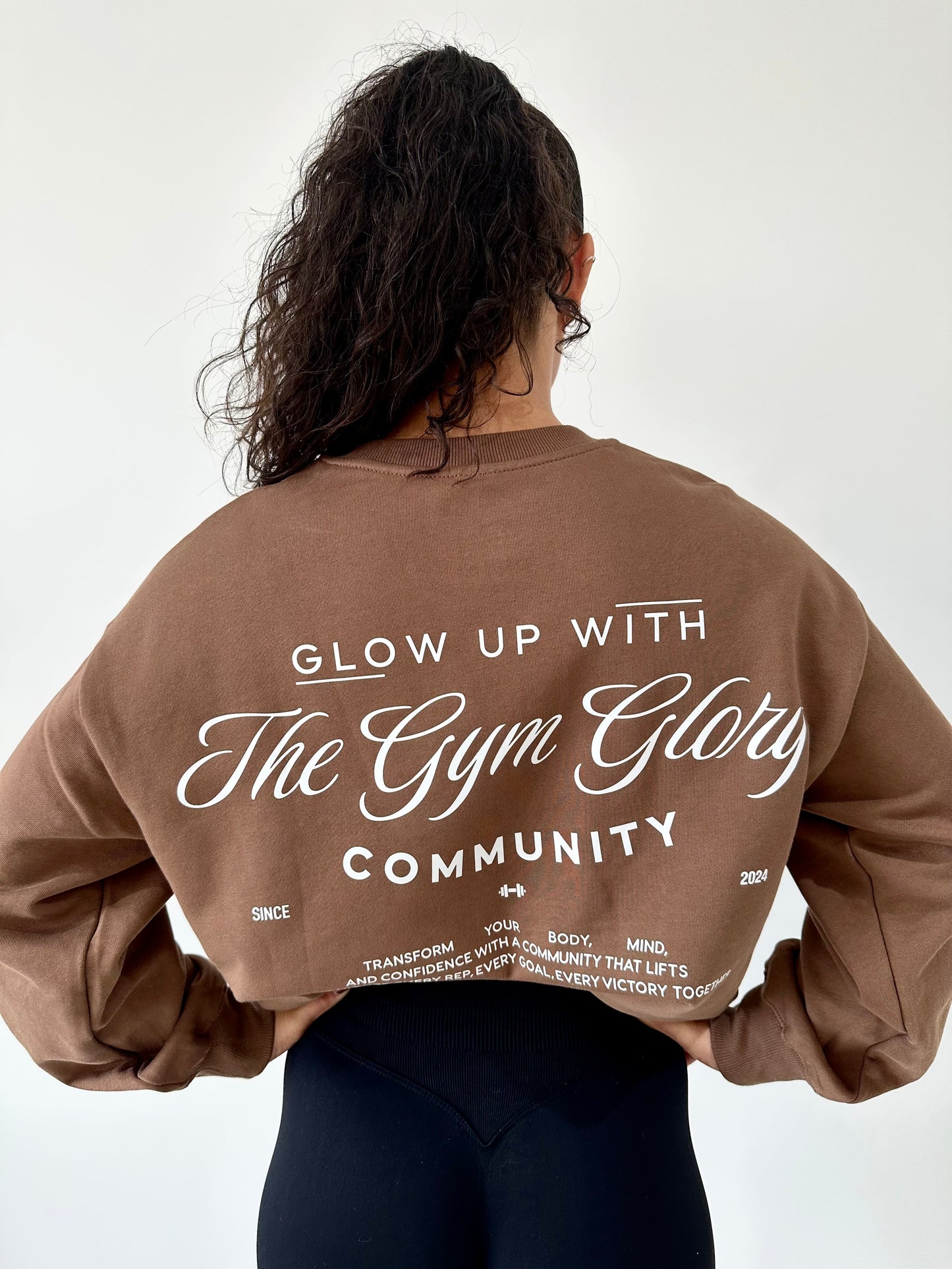 Sweat-shirt GLOW - brun/blanc