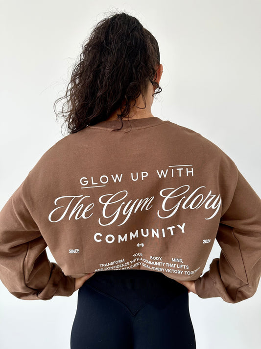 Sweat-shirt GLOW - brun/blanc