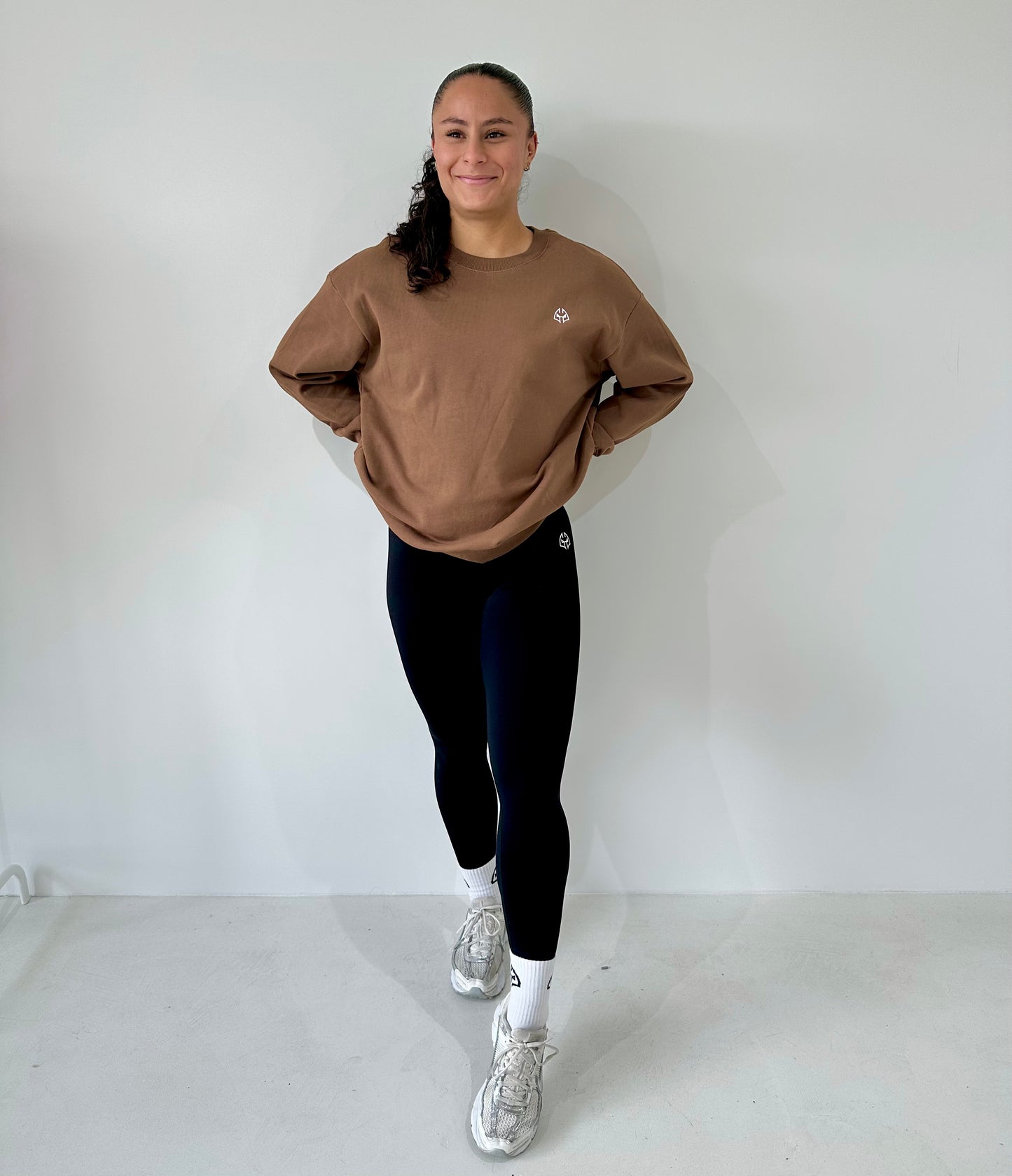 Sweat-shirt GLOW - brun/blanc