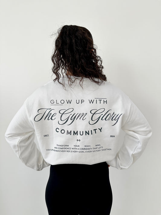 Sweat-shirt GLOW - blanc/vert